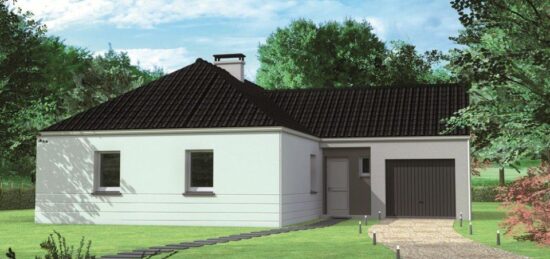Plan de maison Surface terrain 89 m2 - 4 pièces - 3  chambres -  avec garage 