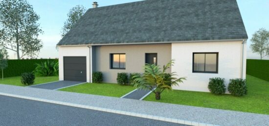 Plan de maison Surface terrain 76 m2 - 4 pièces - 2  chambres -  avec garage 