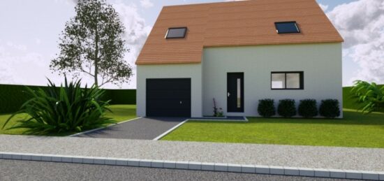 Plan de maison Surface terrain 50 m2 - 5 pièces - 3  chambres -  avec garage 
