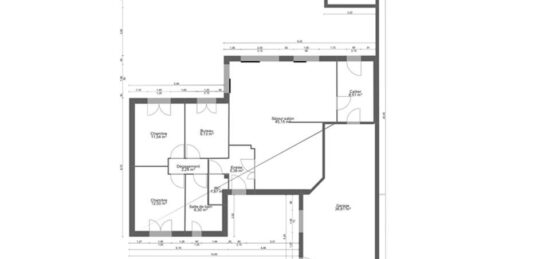 Plan de maison Surface terrain 100 m2 - 5 pièces - 3  chambres -  avec garage 