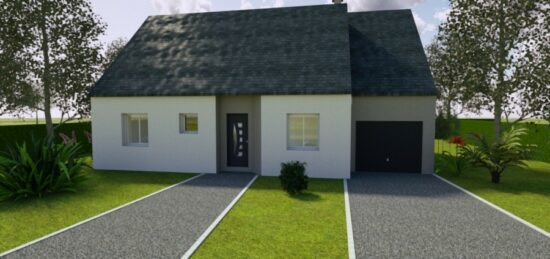 Plan de maison Surface terrain 70 m2 - 4 pièces - 2  chambres -  avec garage 