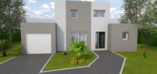Plan de maison Surface terrain 75 m2 - 5 pièces - 3  chambres -  avec garage 