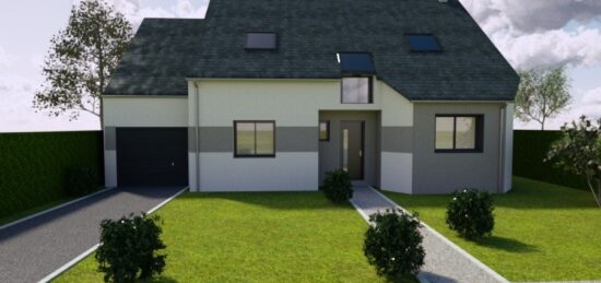 Plan de maison Surface terrain 75 m2 - 3 pièces - 4  chambres -  avec garage 