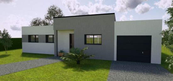 Plan de maison Surface terrain 88 m2 - 5 pièces - 3  chambres -  avec garage 