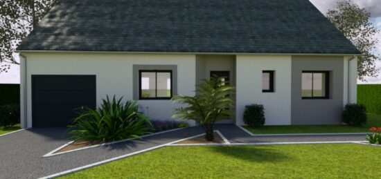 Plan de maison Surface terrain 85 m2 - 5 pièces - 3  chambres -  avec garage 