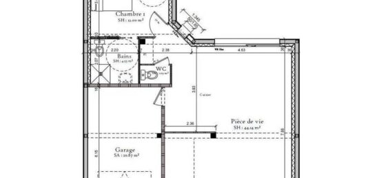 Plan de maison Surface terrain 127 m2 - 6 pièces - 4  chambres -  avec garage 