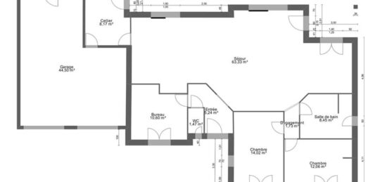 Plan de maison Surface terrain 125 m2 - 6 pièces - 3  chambres -  avec garage 