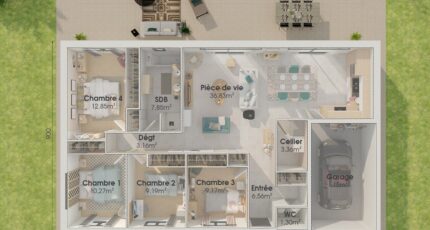 Plain-pied GI 4 ch _ CHAMBRE TWIN + 2 x SUITES PARENTALES 32102-4586modele720210611pW7Sp.jpeg - Maine Construction